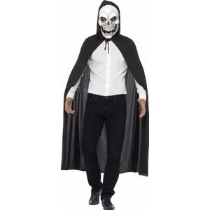 Skelet verkleedkleding cape met masker