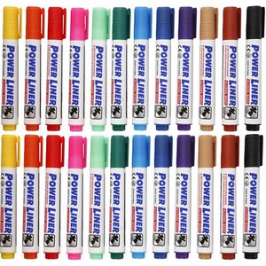 Whiteboard markers/stiften Power Liners -Â in 24x kleuren - punt van 4 mm