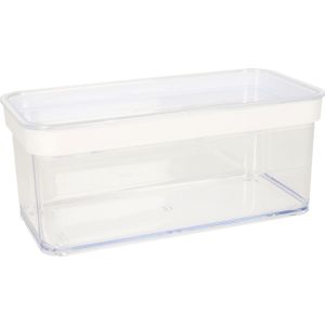Keuken opslag voorraad bakjes transparant met deksel van 1.1 liter - Formaat 21 x 10 x 9 cm - Voorraadpotten