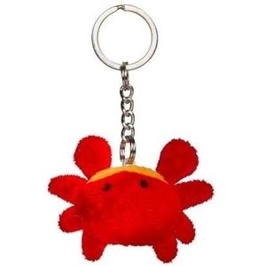 2x Pluche sleutelhanger krab knuffel 6 cm