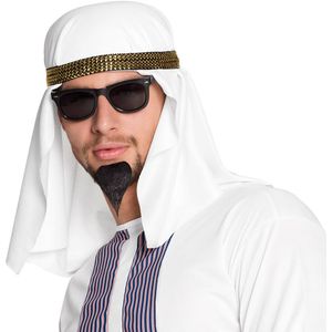 Boland Carnaval verkleed hoed voor een Arabier/Sjeik - hoofddoek wit - heren