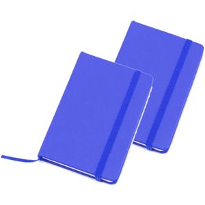 Set van 4x stuks notitieblokje harde kaft blauw 9 x 14 cm