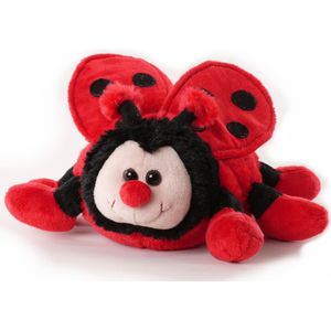 Inware Pluche Lieveheersbeestje Knuffeldier - Rood/Zwart - Staand - 20 cm