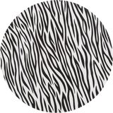 1x Ronde kaarsenborden/onderborden zebraprint 33 cm