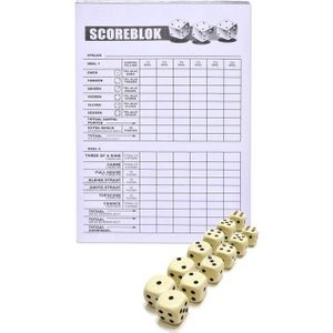 Scoreblok Yahtzee - inclusief 12 dobbelstenen - dobbelspel