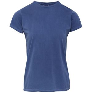 Blauwe dames t-shirts met ronde hals