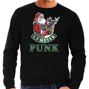 Grote maten zwarte Kerstsweater / Kerstkleding 1,5 meter punk voor heren