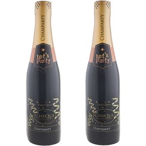 Funny Fashion - 2x - Opblaasbare champagne fles - Fun/Fop/Party/Oud jaar/Bruiloft - versiering/decoratie - 75 cm