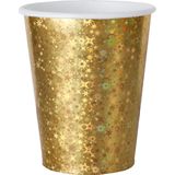 Feest wegwerp servies set - glitter - 10x bordjes / 10x bekers - goud