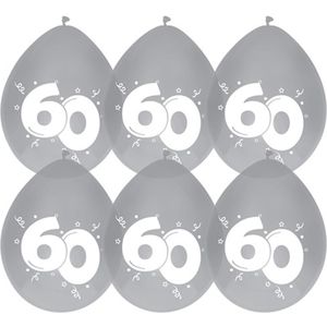 Jubileum/leeftijd thema ballonnen 60 jaar 60x stuks 29 cm