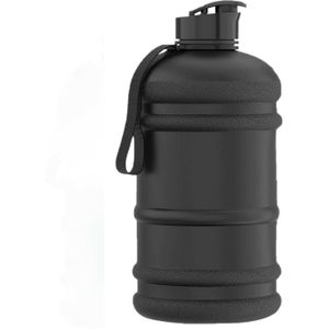 Waterfles/drinkfles - zwart - 2,2 liter - BPA vrij kunststof - pop up dop
