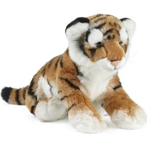 Pluche tijger welpje gestreept knuffel 35 cm - Safaridieren knuffeldieren - Speelgoed voor kinderen