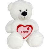 Gerim Knuffelbeer Valentijn I Love You 20 cm en I Love You hartjes wenskaart A5 formaat