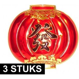3x Chinese feest thema wanddecoraties