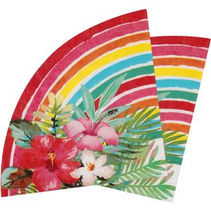 Santex tropical thema feest servetten - 40x - 16,5 x 8,5Ã cm - papier - Hawaii themafeest