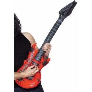 2x stuks opblaas elektrische gitaar rood 99 cm