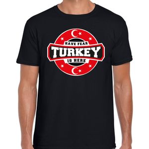 Have fear Turkey / Turkije is here supporter shirt / kleding met sterren embleem zwart voor heren