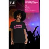 Bellatio Decorations Vrijgezellenfeest t-shirt dames - Dancing Queen - zwart - glitter - foute party