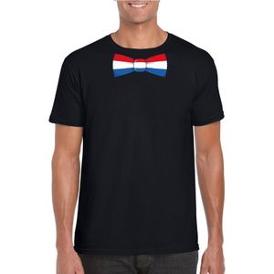 Shirt met Nederland strikje zwart heren