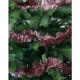 2x Kerst lametta guirlandes oud roze 270 cm kerstboom versiering/decoratie