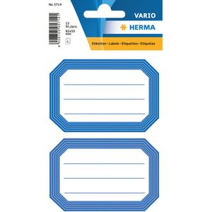 Herma Keuken/voorraadkast etiketten/stickers - 12x - blauw/wit