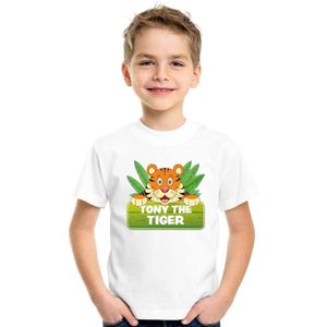 Tijger dieren t-shirt wit voor kinderen