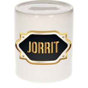 Jorrit naam / voornaam kado spaarpot met embleem