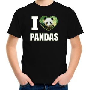 I love pandas foto shirt zwart voor kinderen - cadeau t-shirt pandas liefhebber