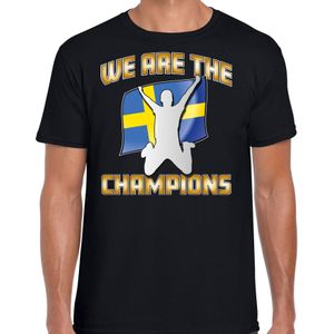 Bellatio Decorations Verkleed shirt voor heren - Zweden - zwart - voetbal supporter - themafeest
