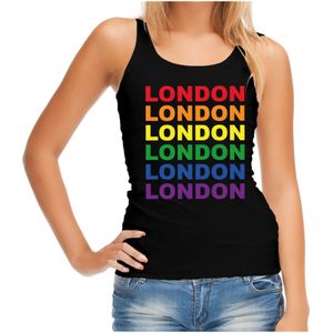 Regenboog London gay pride evenement tanktop voor dames zwart