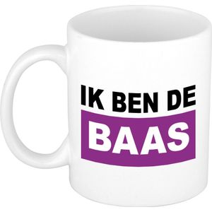 Bellatio Decorations Cadeau mok voor baas - paars - grappig - keramiek - 300 ml - boss