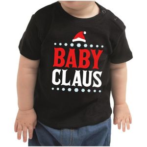 Zwart kerst shirt  / kleding Baby Claus voor baby / kinderen