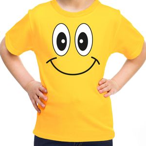 Bellatio Decorations Verkleed t-shirt voor kinderen/meisje - smiley - geel - feestkleding