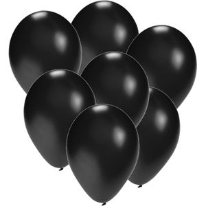 Bellatio Decorations zak van 100x stuks ballonnen zwart van 27 cm