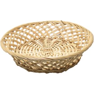 Broodmand rond - kunststof - D33 cm - mandje rotan/riet