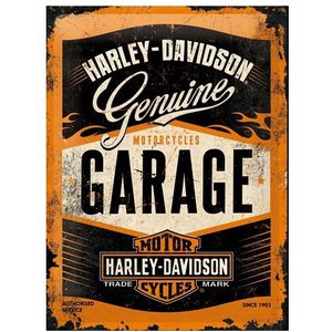 Tinnen plaatje Harley Davidson garage 30 x 40 cm