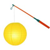 Lampionstokje 40 cm - met lampion - geel - D25 cm