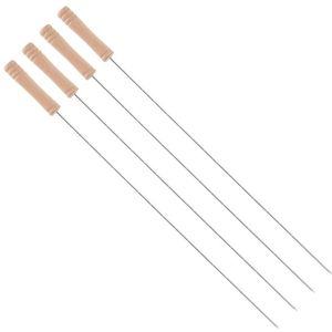 5Five BBQ spiezen - 4x stuks - metaal - 45 cm - vleespennen voor vlees - barbecue accessoires