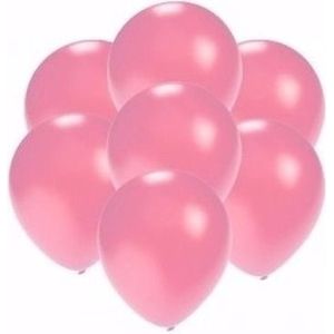 Kleine metallic roze party ballonnen 60x stuks van 13 cm