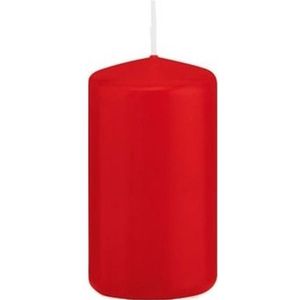 1x Rode cilinderkaars/stompkaars 5 x 10 cm 23 branduren - Geurloze kaarsen - Woondecoraties