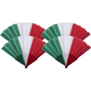 4x stuks waaiers Italiaanse vlag