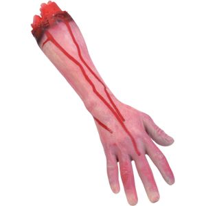 Halloween/horror nep afgehakte lichaamsdelen - bebloede arm - 30 x 10 cm - decoraties