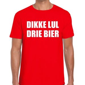 Dikke Lul Drie Bier fun t-shirt voor heren rood