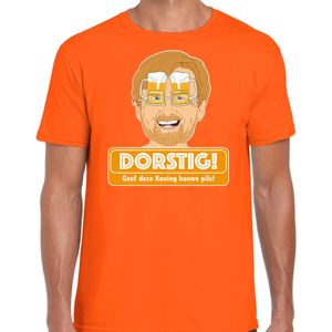 Oranje verkleed t-shirt Koningsdag - dorstig - Willem - heren