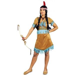 Kleding beige korte indianen jurkje voor dames