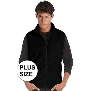 Plus size mouwloze fleece sport vesten zwart voor heren