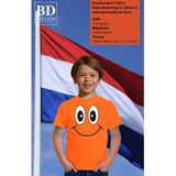 Bellatio Decorations Koningsdag t-shirt voor kinderen/jongens - smile / emoticon - oranje - feestkleding