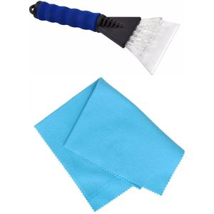 Autoramen IJskrabber soft grip blauw 25 cm met anti-condens doek