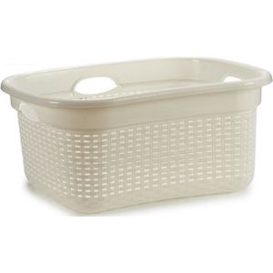 Wasmand - wit - kunststof - 42 x 63 x 26 cm - 25 liter - draagbare wasmand