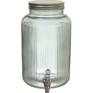 Home Deco Factory Drankdispenser met kraantje - 5L - groen glas